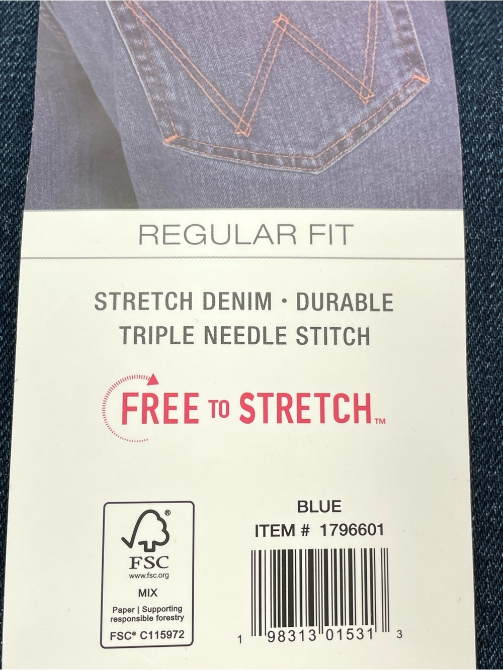 Wrangler Men’s Size: 40 x 32 REGULAR FIT STRETCH DENIM - Picture 4 of 7